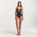 POWER MESH SHAPEWEAR CORE SCULPT HIGH-WAISTED BRIEF | ONYX