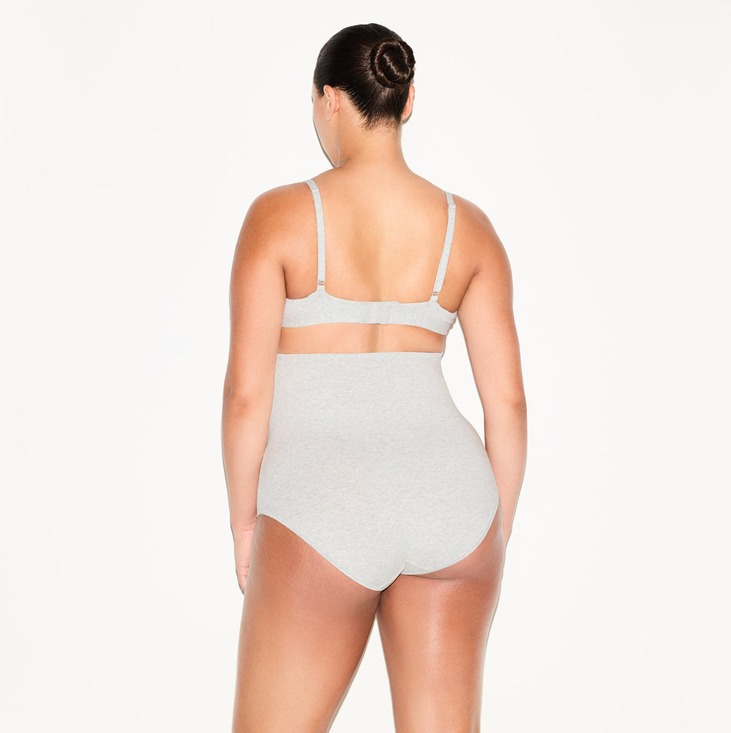 COTTON JERSEY MATERNITY HIGH-WAISTED BRIEF 5-PACK | LIGHT HEATHER GREY