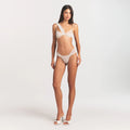 ULTRA FINE MESH DRAPED THONG | IVORY