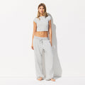 COTTON JERSEY WIDE LEG PANT | LIGHT HEATHER GREY